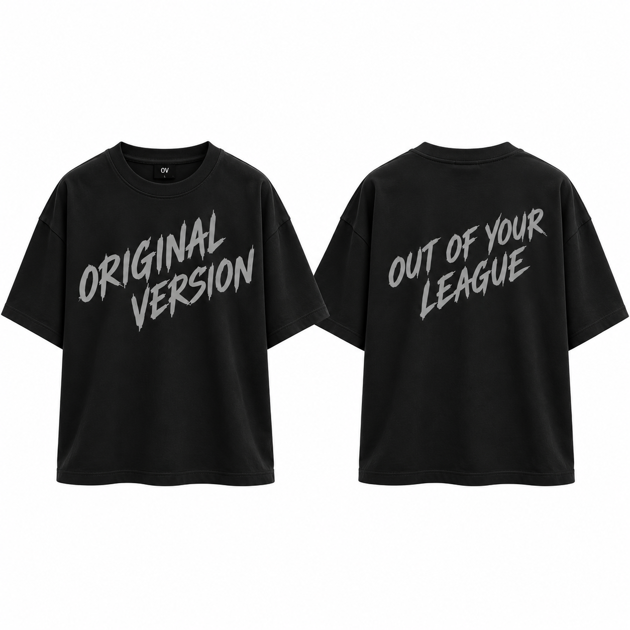 OV Out of Your League Paint Text Tee — Black