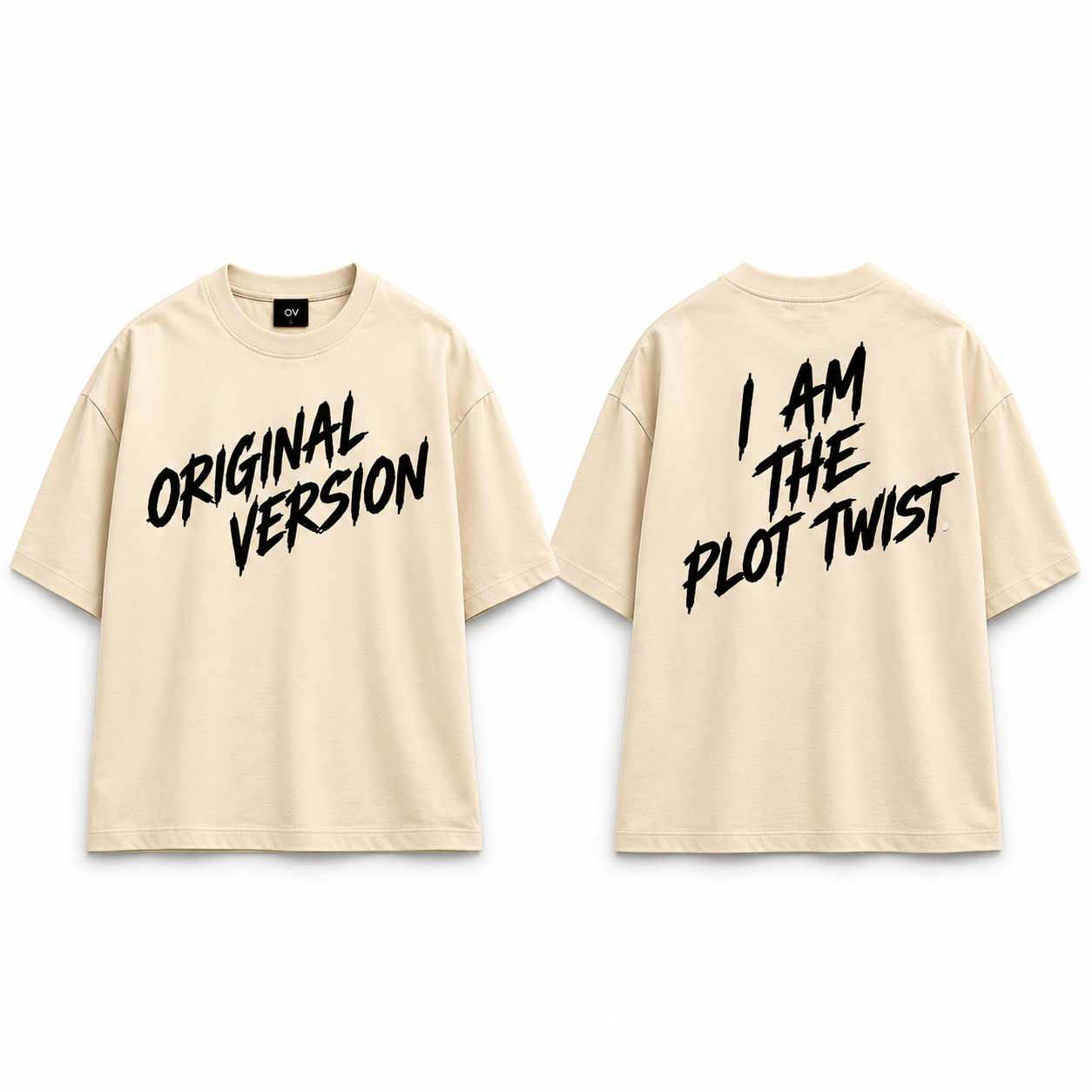 OV Plot Twist Tee — Beige